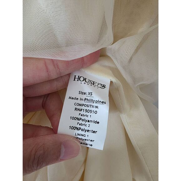 House of CB Leila ivory mesh strapless corset dress XS $195 - Picture 6 of 11